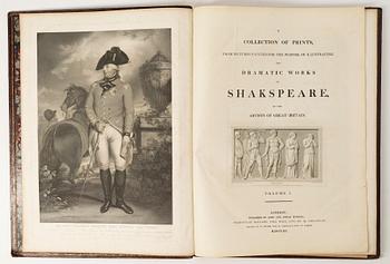 Books, 2 volumes, "The Dramatic Works of Shakespeare", John & Josiah Boydell, London, 1803.