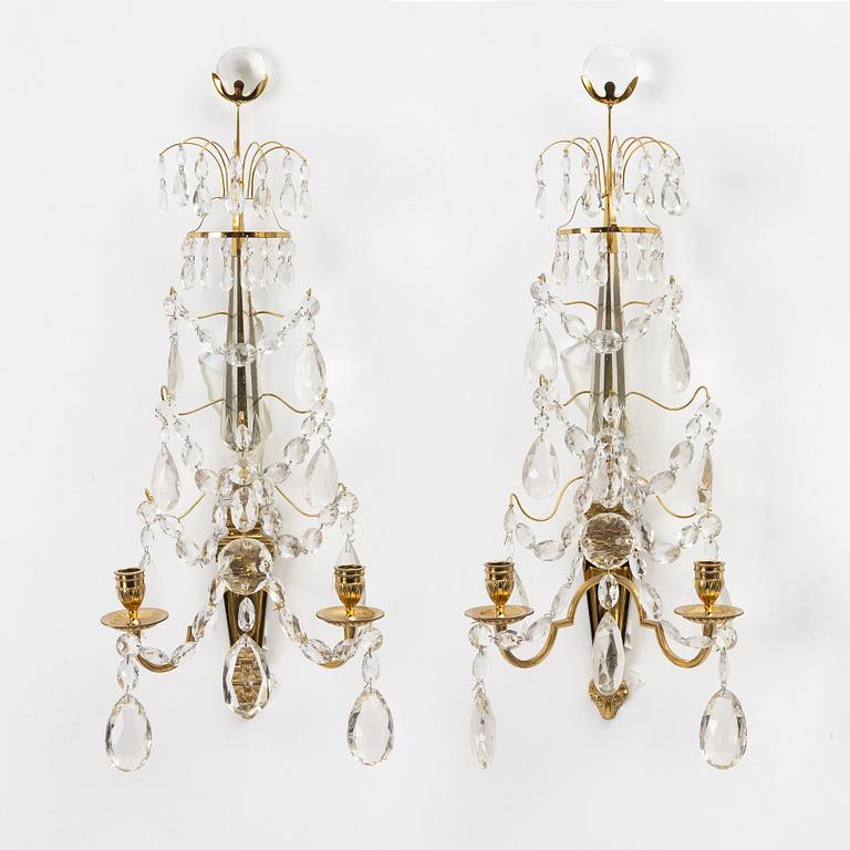 Wall lights, a pair, Gustavian style, 20th century.