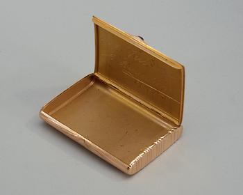 A Russian 20th century gold cigarett-case, unidentified makers mark, St. Petersburg 1908-1917.
