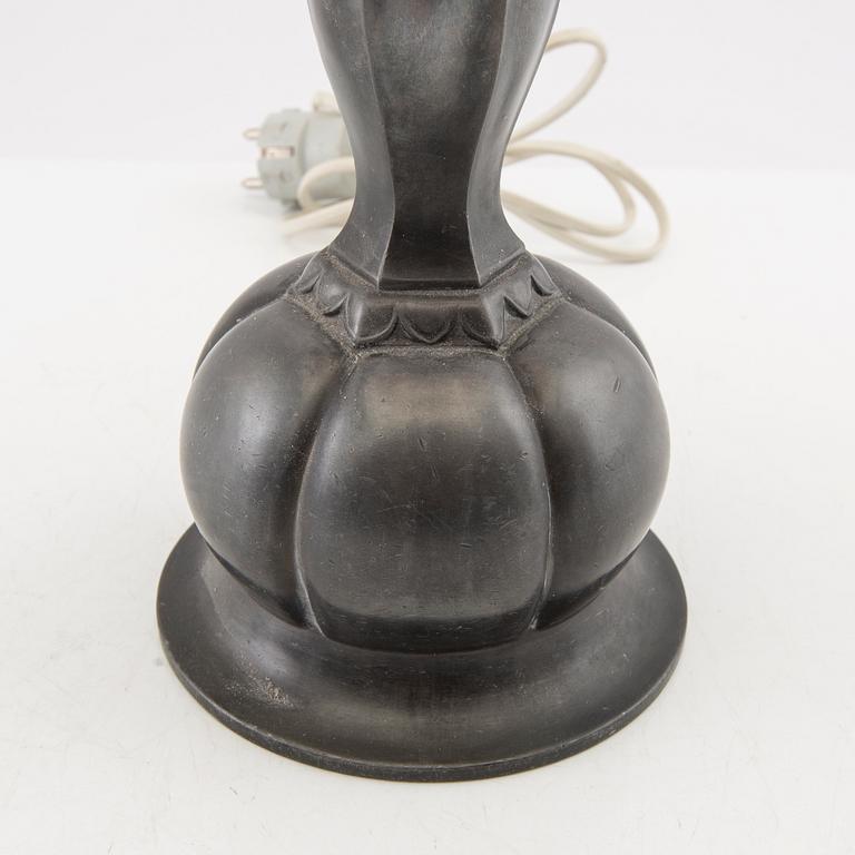 Just Andersen, table lamp 1940s pewter.