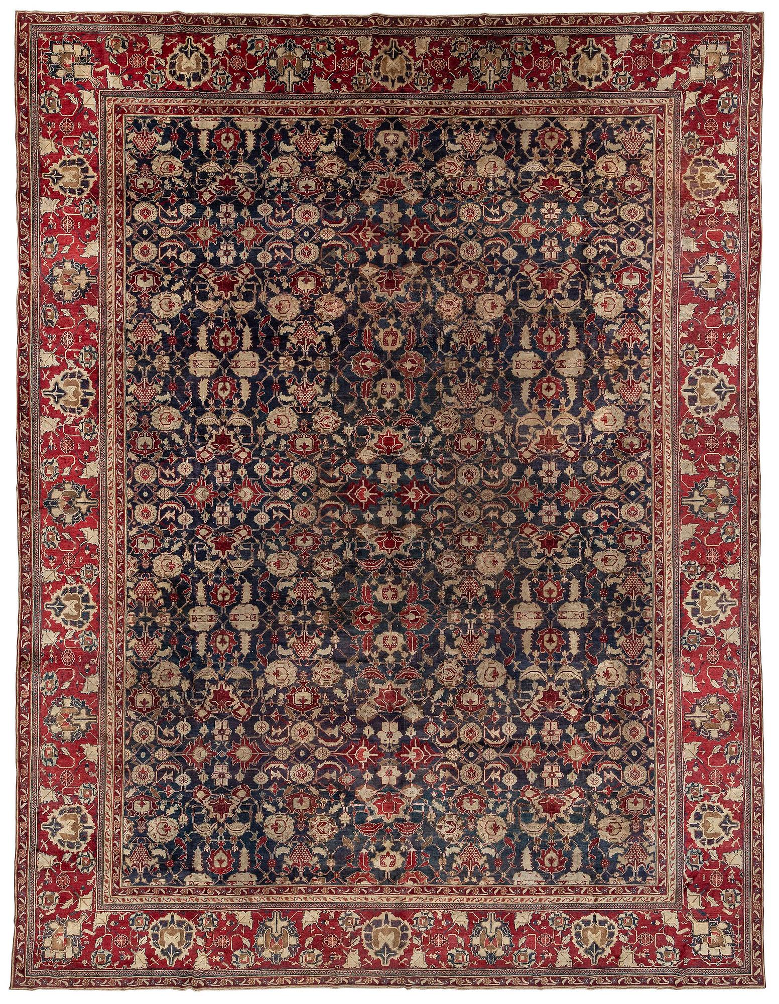 Matta, antik Agra, norra Indien, ca 525 x 400 cm.