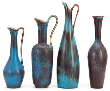 A set of four Gunnar Nylund stoneware vases, Rörstrand.