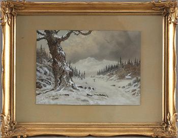 LUDWIG MESSMAN, akvareller med täckvitt, 4 st, 2 sign.