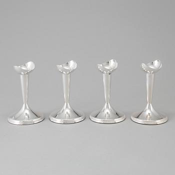 A set of four candlesticks, silver, GAB, Stockholm, 1960-1963.