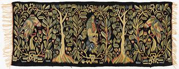 A sled cushion, Skåne, early 20th century, c. 144 x 57 cm.