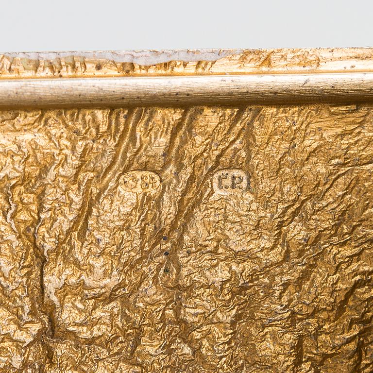 A Russian, early 20th century silver cigarette case, samorodok technique.