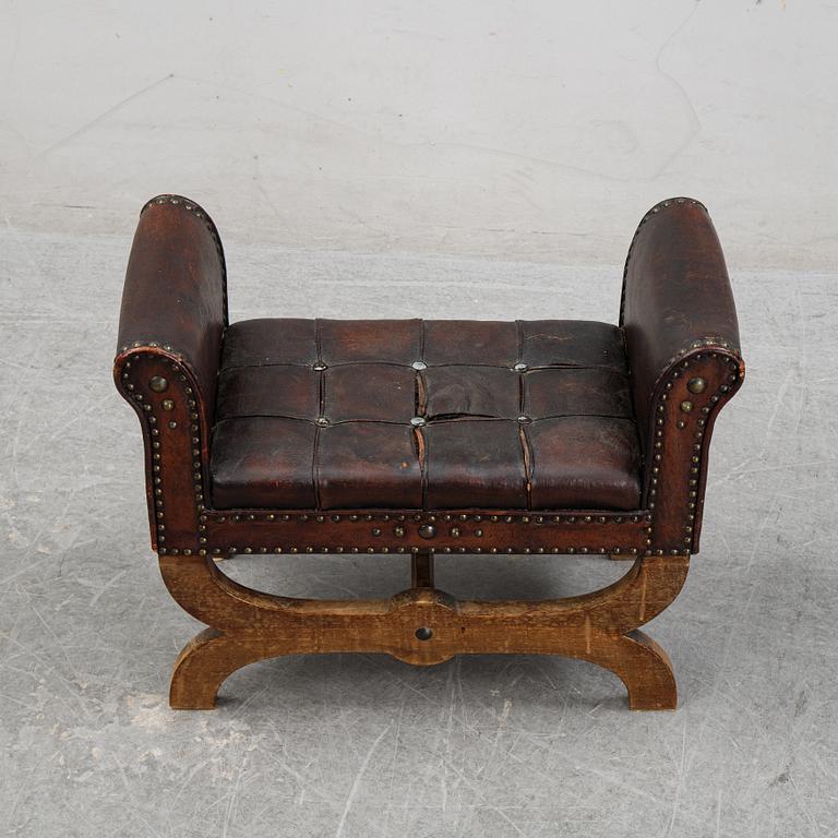 Otto Schulz, a leather stool for Boet, Gothenburg, 1930s.