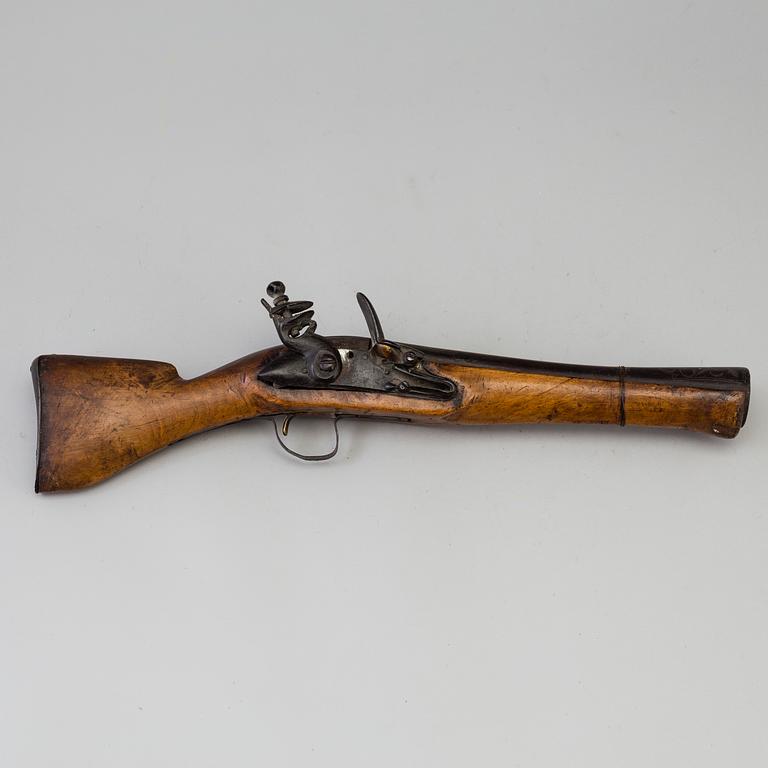 TROMBONPISTOL, Flintlås, 1800-talets första hälft.