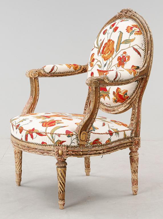 KARMSTOL, Louis XVI-stil, omkring 1900.