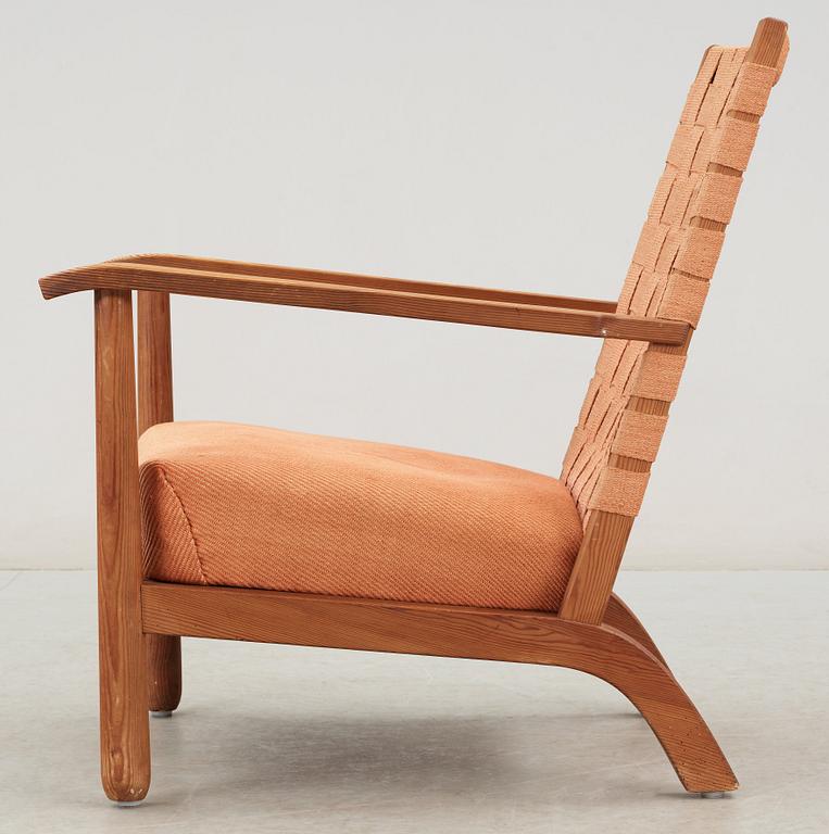 An Axel Einar Hjorth pine armchair, probably 'Lovö' by
Nordiska Kompaniet, 1930's.