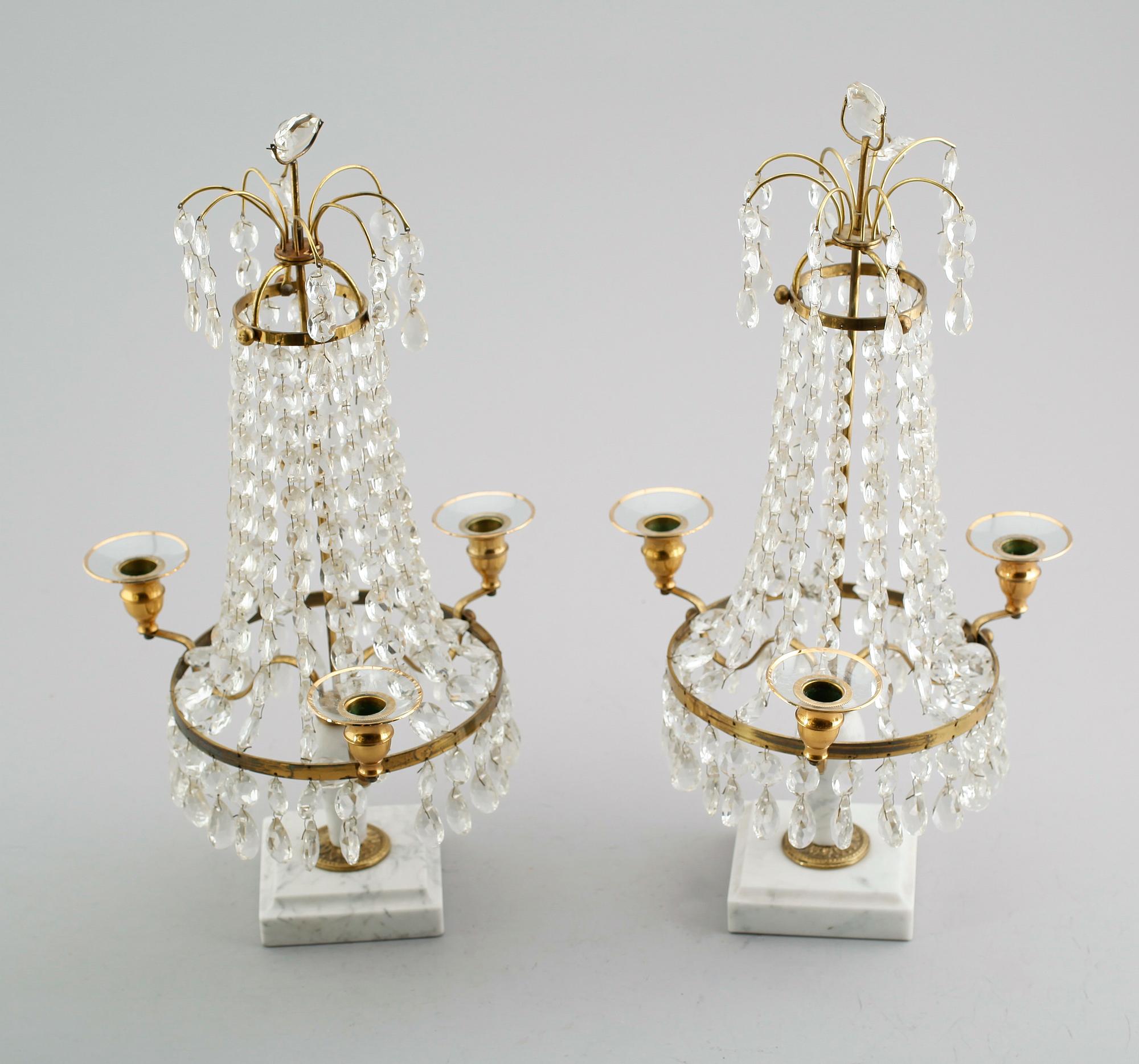 BORDSLYSTRAR, 1 par, gustaviansk stil, 1900-talets mitt.
