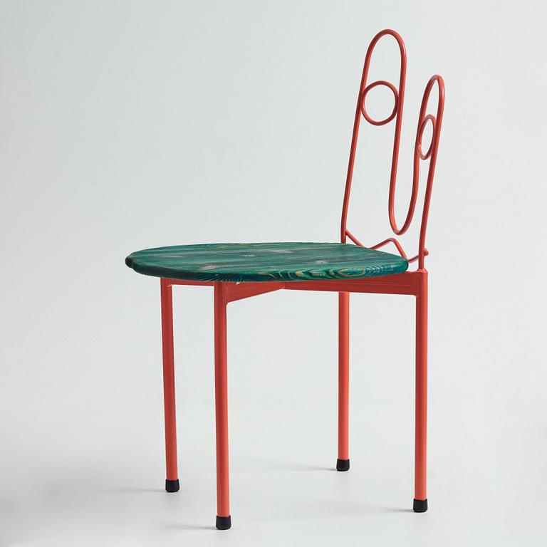 Fredrik Paulsen, Kristoffer Sundin and Simon Klenell, 4 chairs, made exclusively for the restaurant Omnipollo in Gothenburg Sweden, 2018.