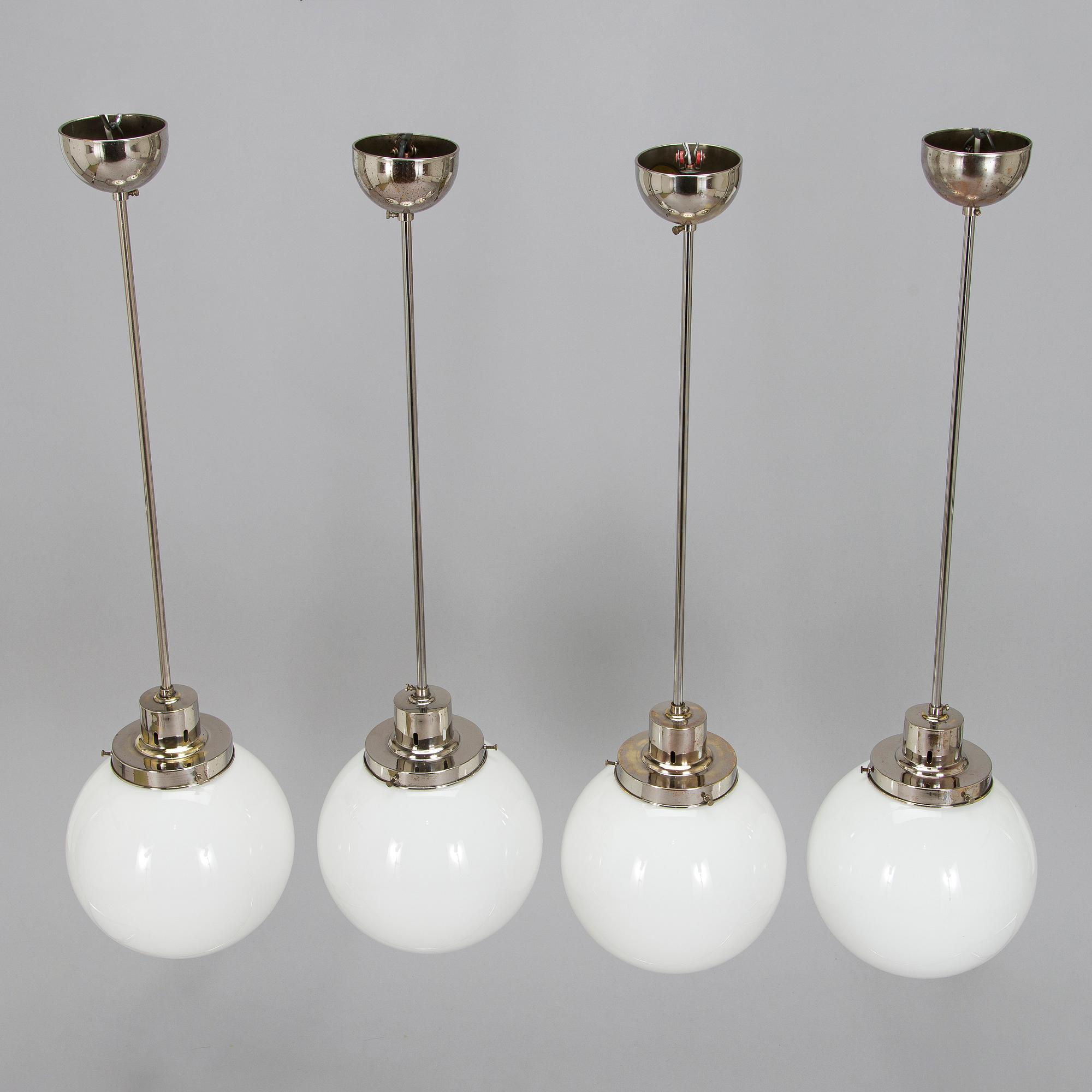 Paavo Tynell, Four 1930s pendant lights modell 1601 for Taito.