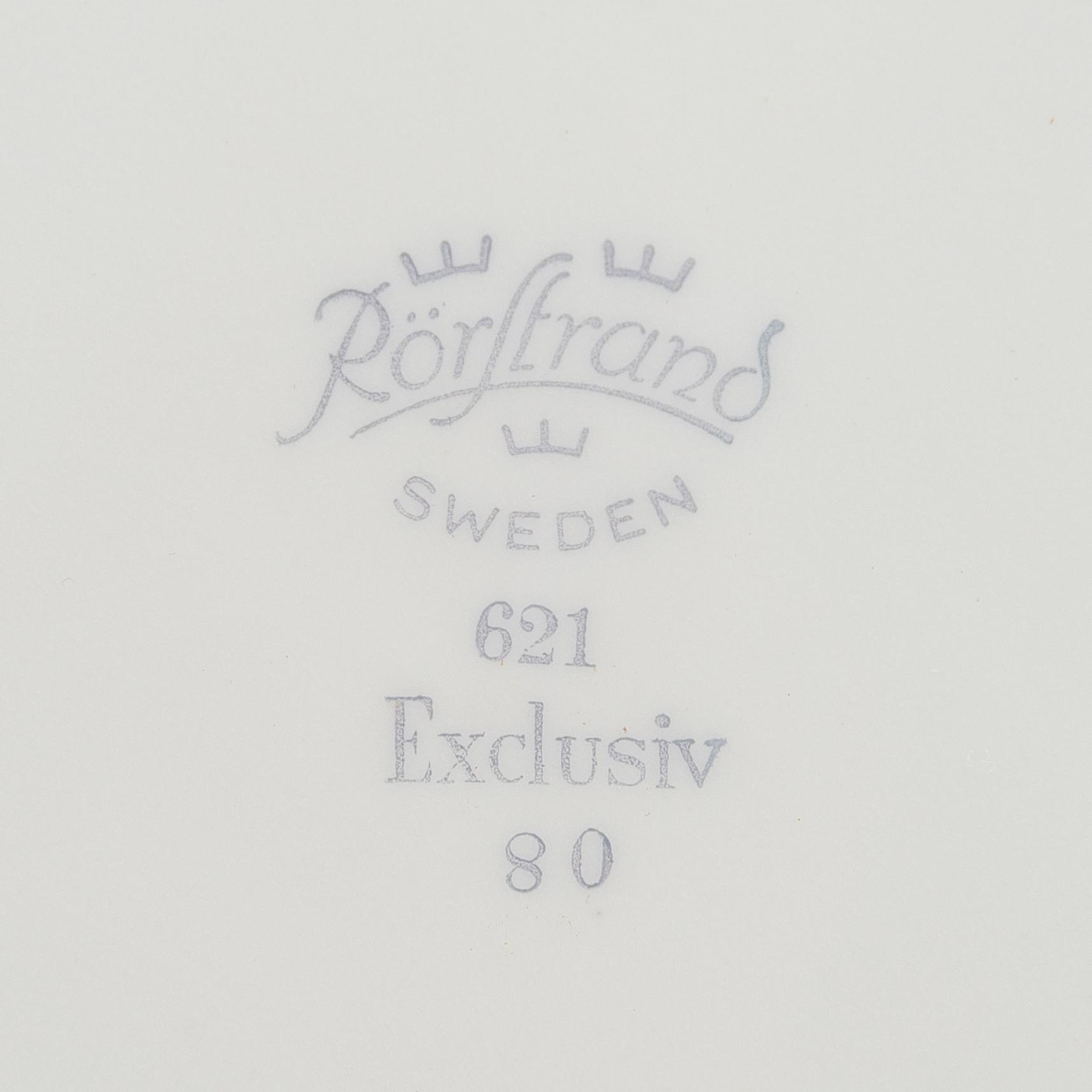 Ruoka-astiasto, 53 osaa, posliinia, "Exclusiv", Rörstrand 1900-luvun puoliväli.