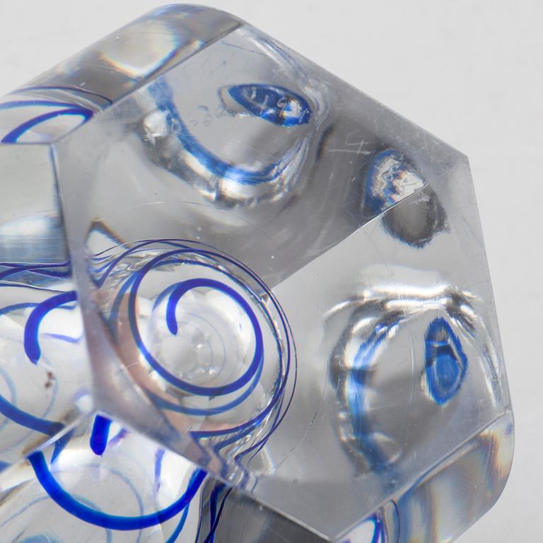 a glass vase for Kosta, signed B and dated 1944.