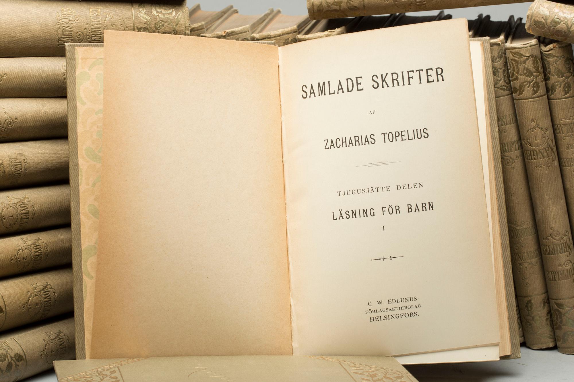 BÖCKER 30 volymer, "Samlade Skrifter af Zacharias Topelius".
