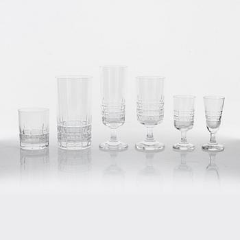 Vicke Lindstrand, a 86-piece 'City' glass service, second half of the 20th Century.