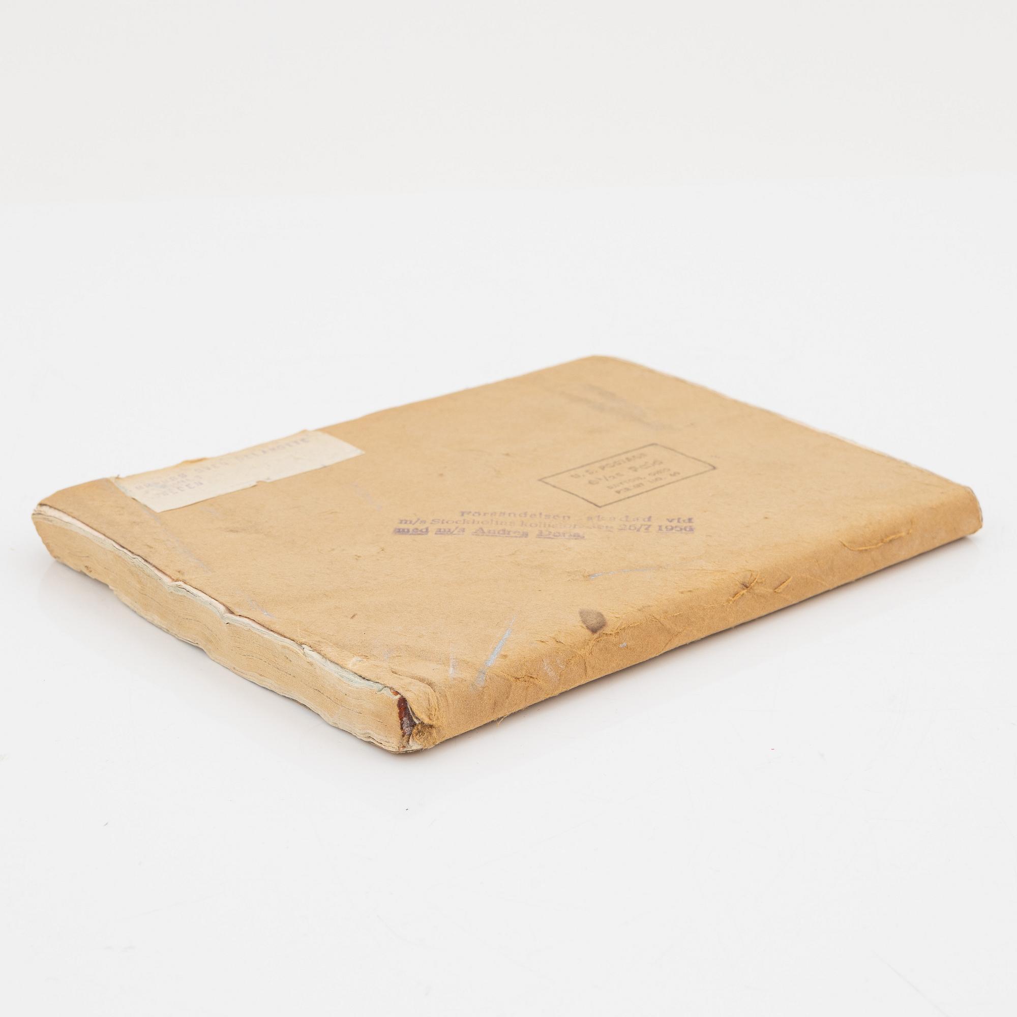 Försändelse med stämpel från kollisionen M/S Andrea Doria - M/S Stockholm 1956.