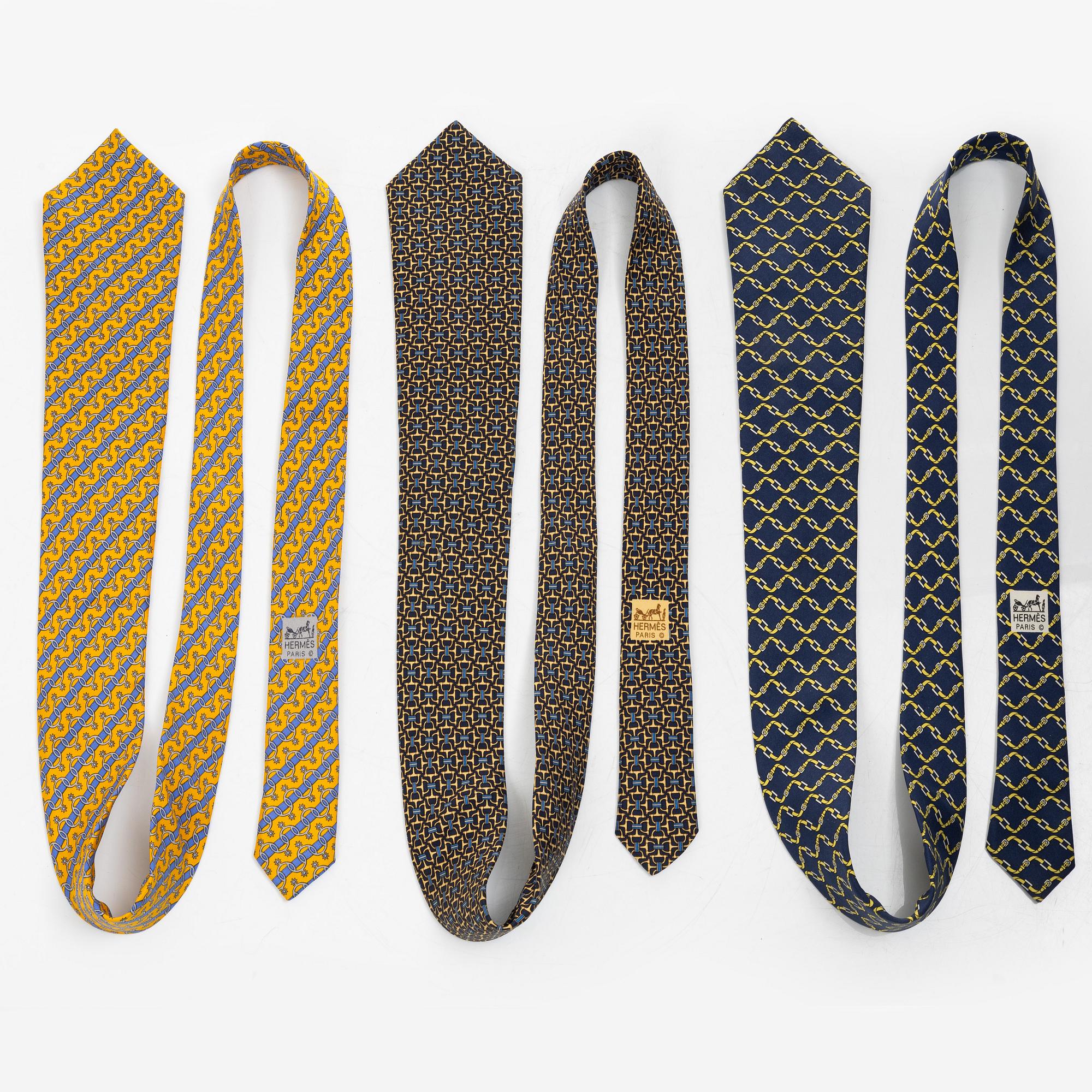 Hermès, slipsar, 3 st.