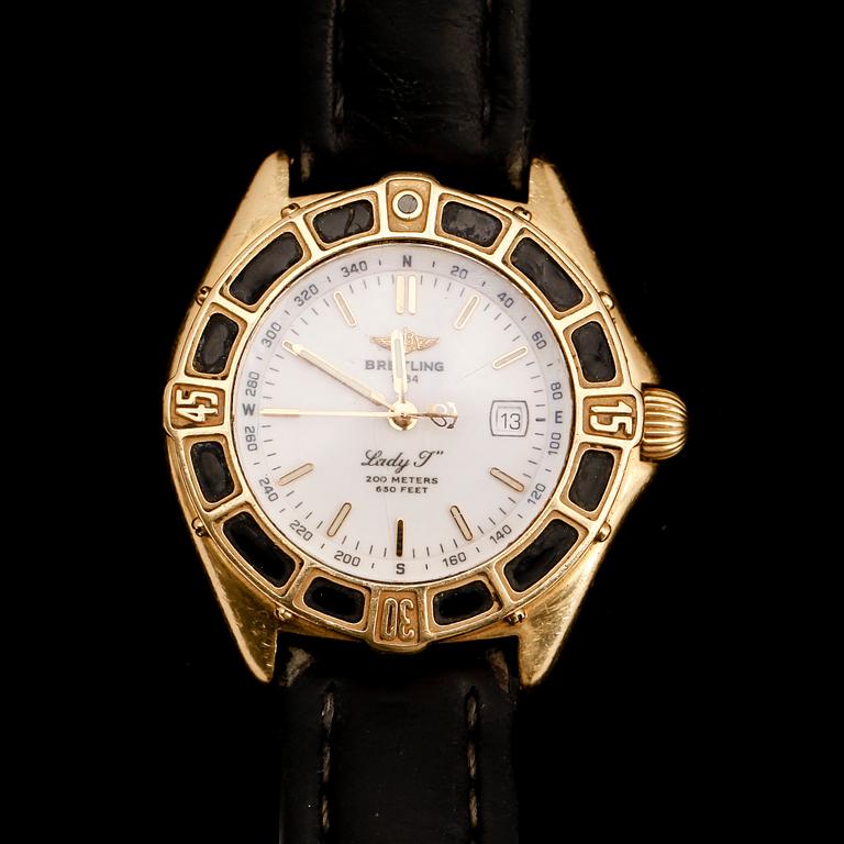 ARMBANDSUR, 18 k guld, Breitling Lady J .