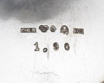 BÄGARE, 3 st, silver, 1800-/1900-tal. Vikt ca 224 gram.