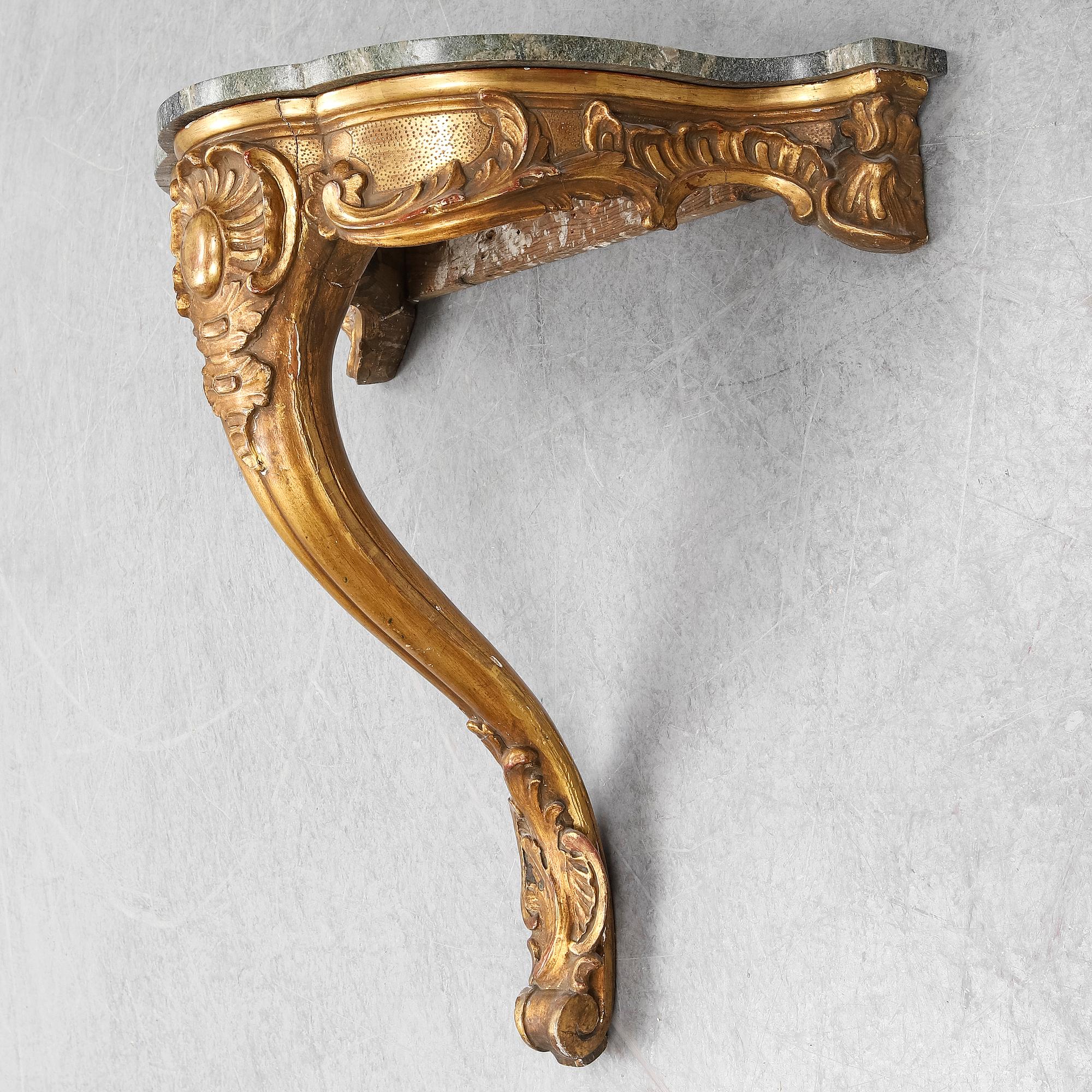 A Rococo console table, 18th century.