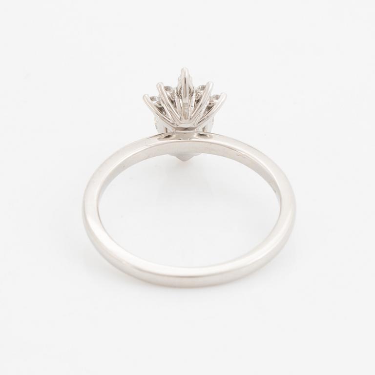 Pear shaped diamond ring.