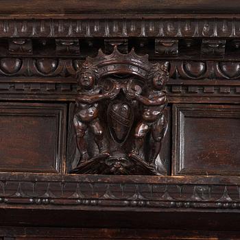 A Renaissance-style cupboard, 1800's, with older parts.