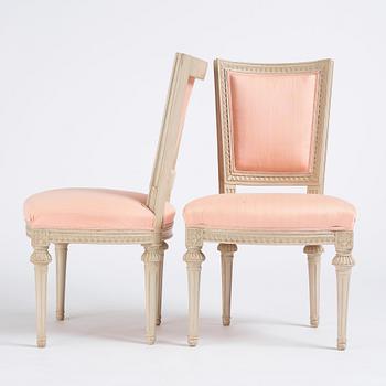 A pair of carved Gustavian chairs, late 18th century,