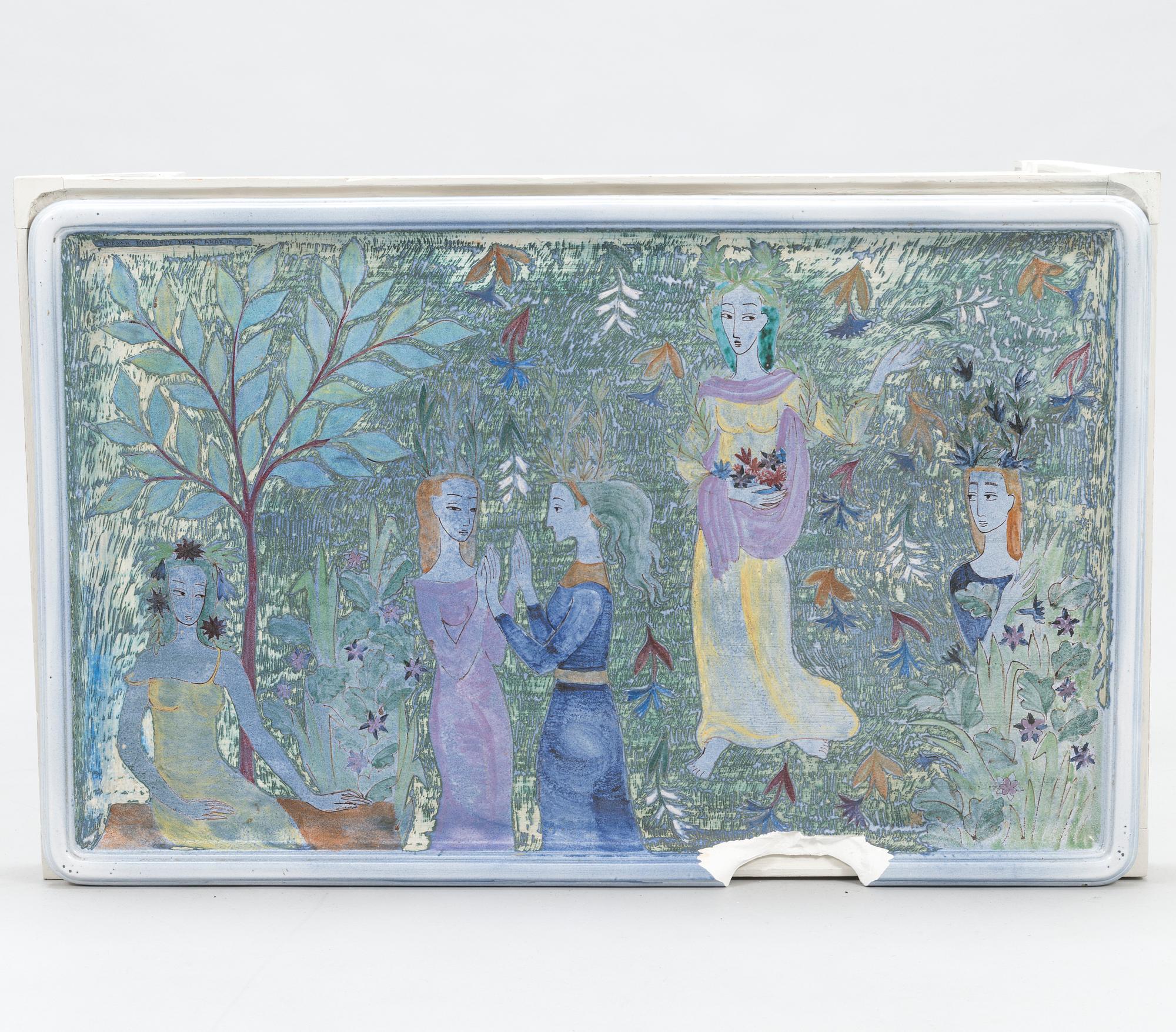 BIRGER KAIPIAINEN, A tray table/tea trolley signed Kaipiainen 1942, Arabia.