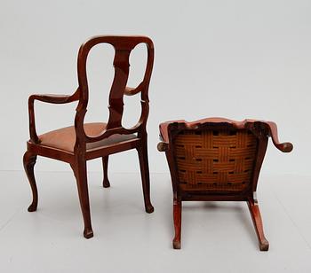 KARMSTOLAR, 2 st, 1800-/1900-tal.