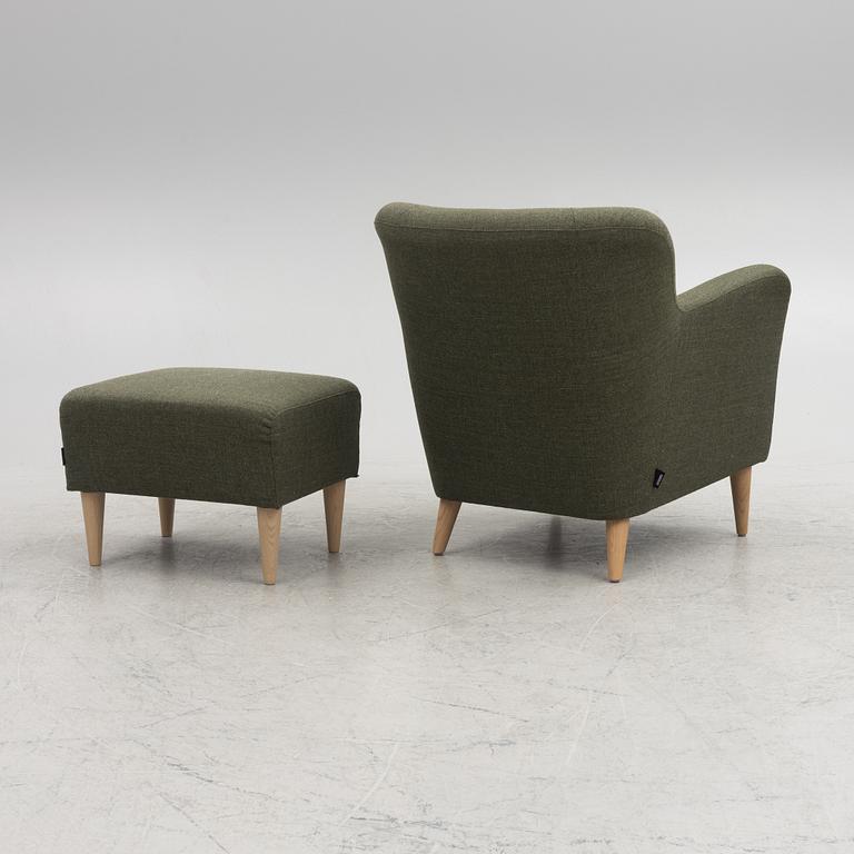 Armchair with footstool, "Nova", Swedese, 2020s.
