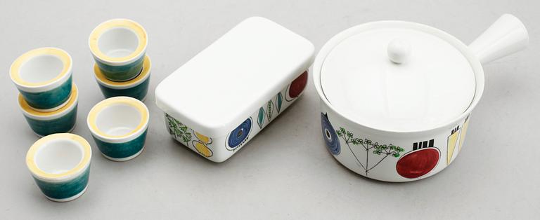 SERVISPORSLIN, 8 delar, "Picknick", Marianne Wessman, Rörstrand.