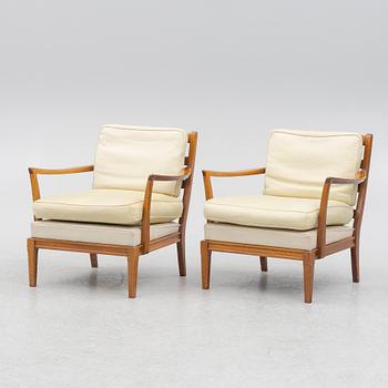 Armchairs, a pair, Engen Örkelljunga, mid-20th century.