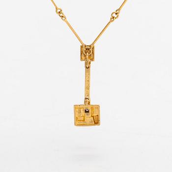 Björn Weckström, An 18K gold necklace "Thai" with an 8/8-cut diamond ca. 0.02 ct. Lapponia 1989.