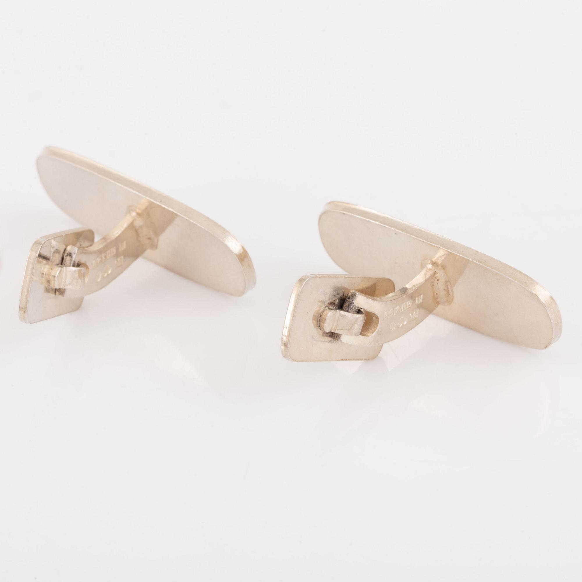 Gustaf Dahlgren & Co, manschettknappar, två par, silver.