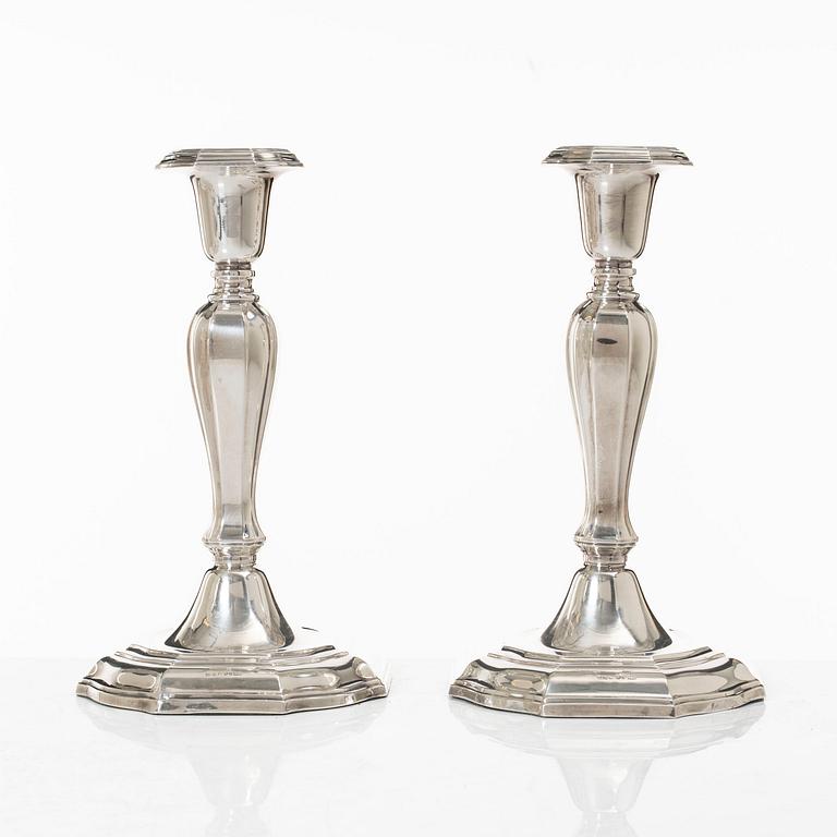 Candelsticks, a pair, silver GAB, Stockholm 1962.