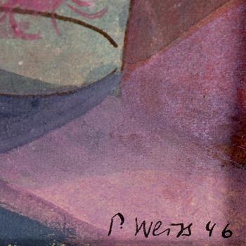 PETER WEISS, gouache and watercolour on paper, signed P Weiss and dated 46.