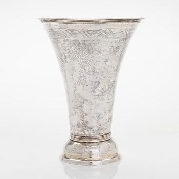 A late 18th-century silver beaker, maker's mark of Abraham Sundström, Västerås, Sweden 1796.