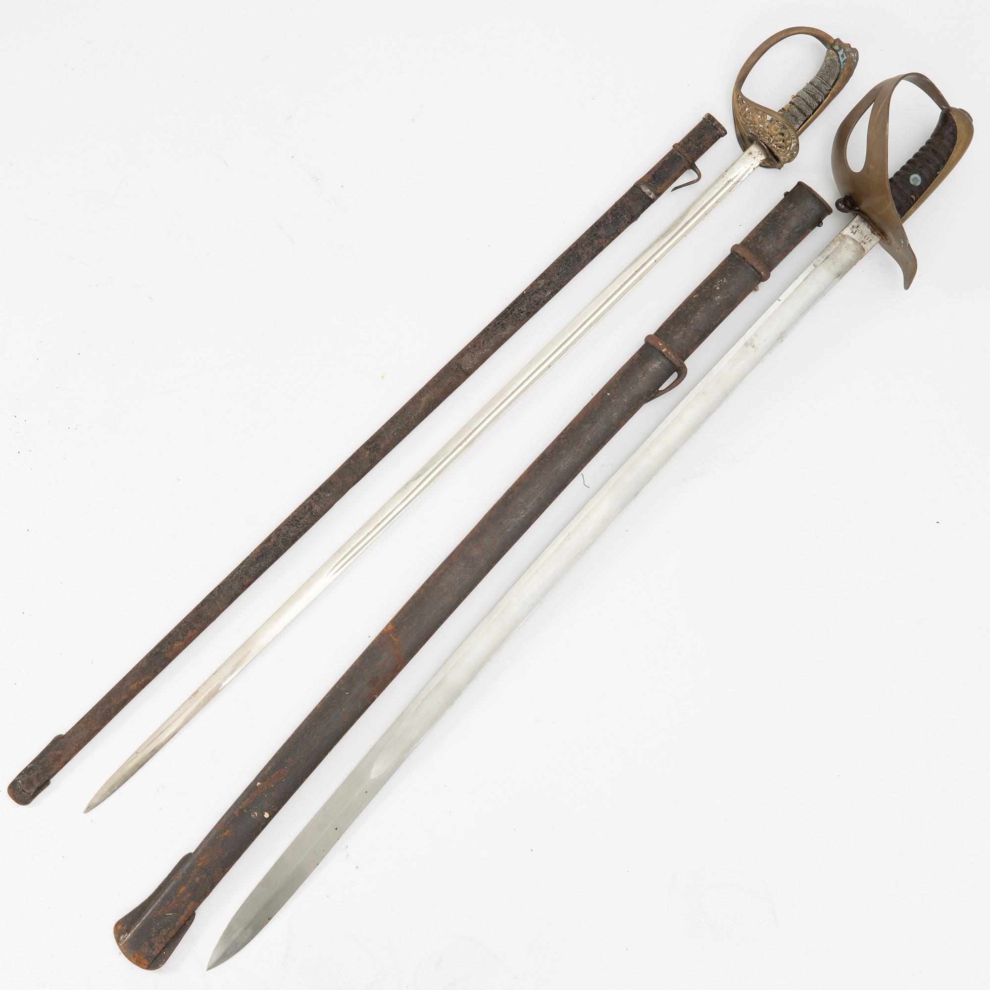 Two Swedish sabres 19th century.