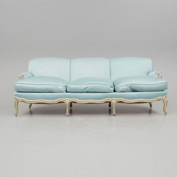 SOFFA OCH FÅTÖLJER, ett par. Rokokostil, 1900-talets andra hälft.