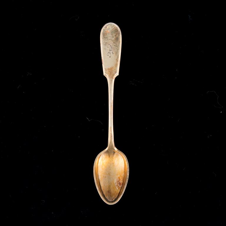 MOCCASKEDAR, 12 st, förgyllt silver, Finska Guldsmeds Ab, Åbo 1928-1934. Vikt 102,4 g.