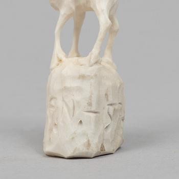 Erik Norberg, antler figurines figurines, signed with monogram and dated -57, -58 and -60.