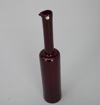 FLASKA, glas, sign. Nanny Still, Riihimäki Glasbruk. 1900-talets mitt.