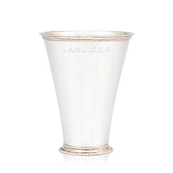 A Swedish early 18th Century silver beaker, marks of Olof Fernlöf, Gothenburg 1724.