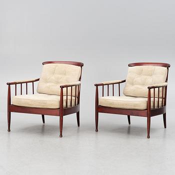 Kerstin Hörlin-Holmquist, a pair of "Skrindan" armchairs, OPE-möbler, Sweden, second half of the 20th century.
