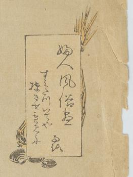 Träsnitt, fyra stycken, Japan, bland annat Ogata Gekko och Utagawa Kunisada.