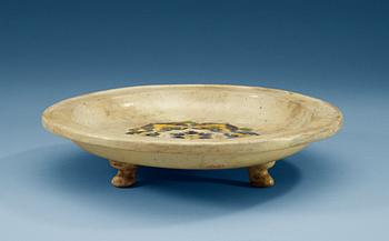 A sancai glazed tripod dish, Tang dynasty, (618-907 AD.).