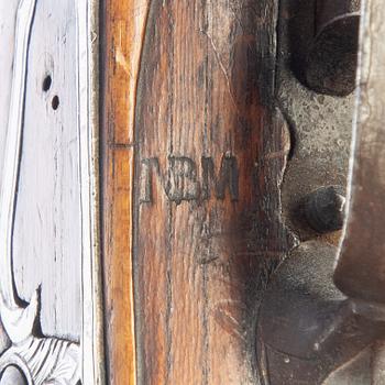 Percussion gun, signed P Grel, converted from flintlock, 18th century.