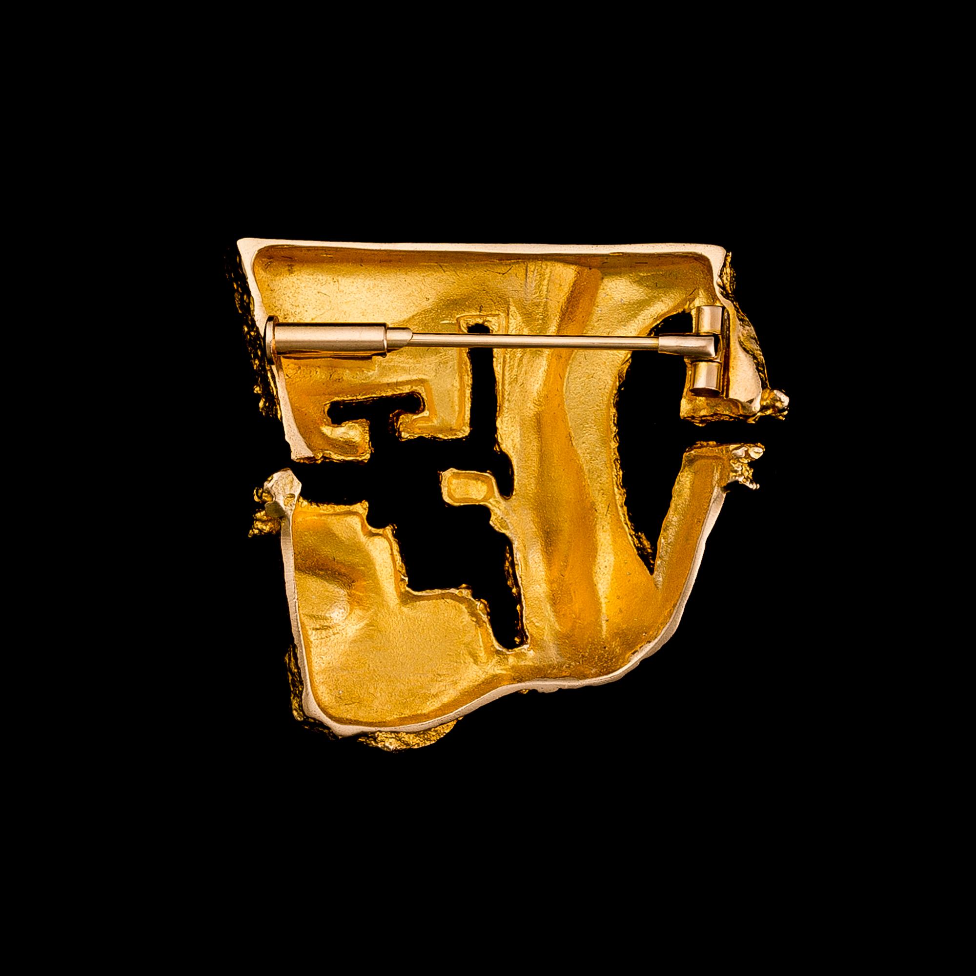 BJÖRN WECKSTRÖM, BROOCH, 14K gold. "Dinosaurus". Lapponia 1972.
